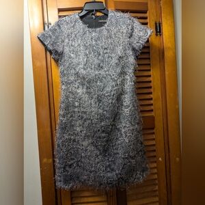 Banana Republic Womens White and Black Snake Print Eyelash Short-Sleeve Dress 0